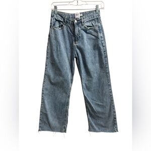 PRINCESS POLLY Women's Wide Leg Medium Wash Cropped Jean - Size 2